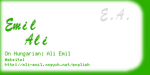 emil ali business card